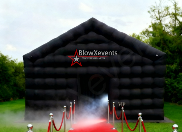 Party-Zelt Innenansicht mit LED Lichteffekten - BlowXevents Disco